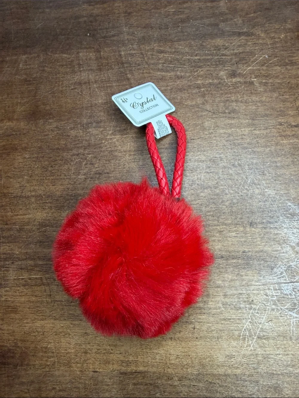 Pom Pom Bag Charm Keychain- pink blue red purple black white red coral gray